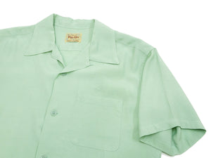 Style Eyes Plain Rayon Bowling Shirt Men's 1950s Style Short Sleeve Solid Color Button Up Shirt SE39055 141 Faded-Mint-Green