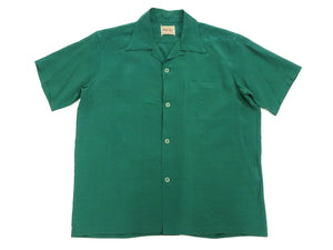 Style Eyes Plain Rayon Bowling Shirt Men's 1950s Style Short Sleeve Solid Color Button Up Shirt SE39259 145 Faded-Green