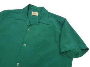 Style Eyes Plain Rayon Bowling Shirt Men's 1950s Style Short Sleeve Solid Color Button Up Shirt SE39259 145 Faded-Green