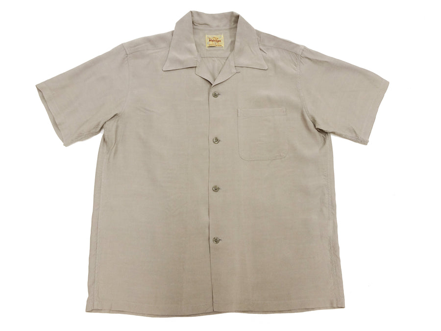 Style Eyes Plain Rayon Bowling Shirt Men's 1950s Style Short Sleeve Solid Color Button Up Shirt SE39259 115 Faded-Gray