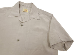 Style Eyes Plain Rayon Bowling Shirt Men's 1950s Style Short Sleeve Solid Color Button Up Shirt SE39259 115 Faded-Gray