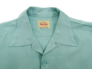 Style Eyes Plain Rayon Bowling Shirt Men's 1950s Style Short Sleeve Solid Color Button Up Shirt SE39259 124 Faded-Light-Blue