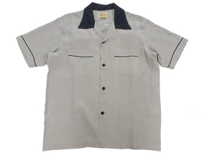 Style Eyes Two-Tone Rayon Bowling Shirt Men's 1950s Style Short Sleeve Button Up Shirt SE39260 115 Faded-Gray