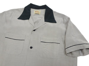 Style Eyes Two-Tone Rayon Bowling Shirt Men's 1950s Style Short Sleeve Button Up Shirt SE39260 115 Faded-Gray