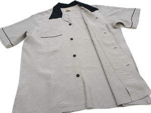 Style Eyes Two-Tone Rayon Bowling Shirt Men's 1950s Style Short Sleeve Button Up Shirt SE39260 115 Faded-Gray