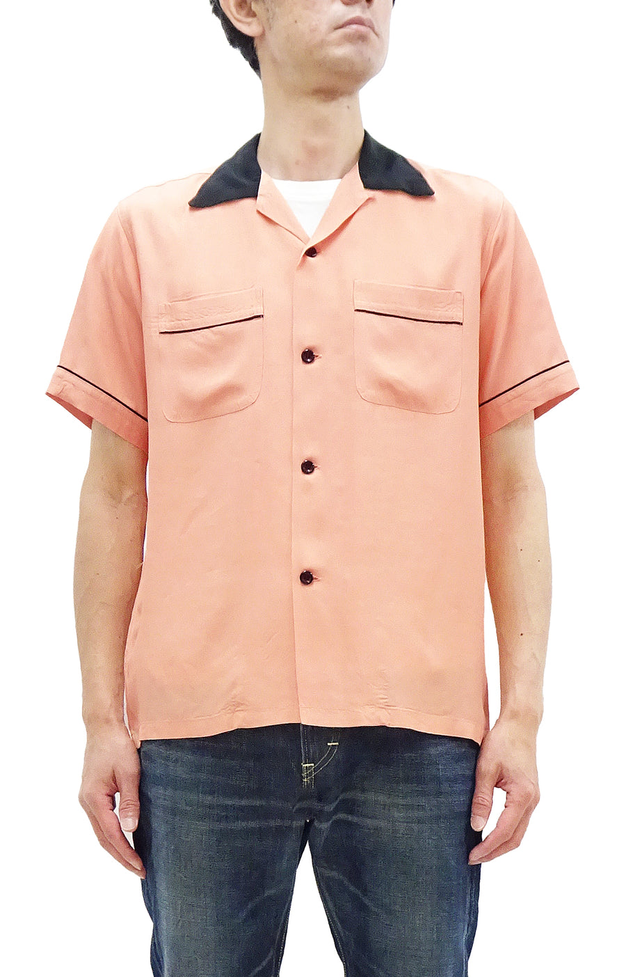Style Eyes Two-Tone Rayon Bowling Shirt Men's 1950s Style Short 