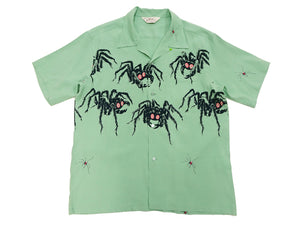 Star of Hollywood Shirt Men's 1950s Tarantulas Graphic Short Sleeve Rayyon Shirt SH38873 141 Mint-Green