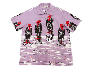 Star of Hollywood Shirt Men's 1950s Condor Graphic Short Sleeve Half Placket Pullover Shirt SH39310 175 Purple