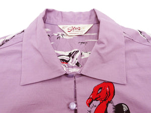 Star of Hollywood Shirt Men's 1950s Condor Graphic Short Sleeve Half Placket Pullover Shirt SH39310 175 Purple