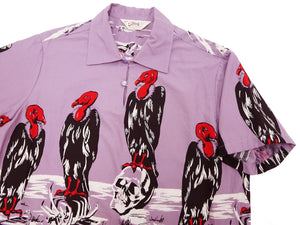 Star of Hollywood Shirt Men's 1950s Condor Graphic Short Sleeve Half Placket Pullover Shirt SH39310 175 Purple
