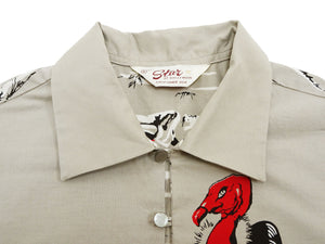 Star of Hollywood Shirt Men's 1950s Condor Graphic Short Sleeve Half Placket Pullover Shirt SH39310 115 Gray