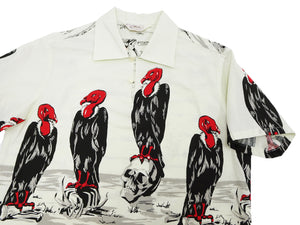 Star of Hollywood Shirt Men's 1950s Condor Graphic Short Sleeve Half Placket Pullover Shirt SH39310 105 Off-White