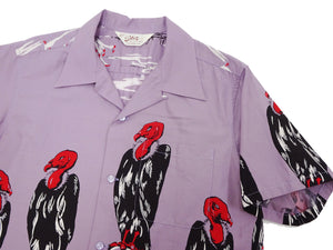 Star of Hollywood Shirt Men's 1950s Condor Graphic Short Sleeve Front Button Closure Shirt SH39311 175 Purple