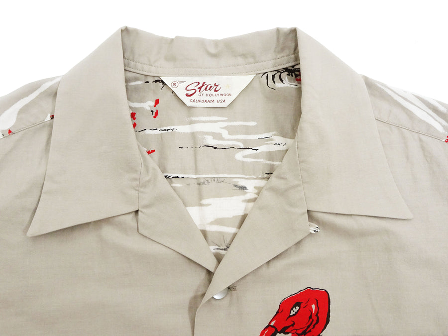 Star of Hollywood Shirt Men's 1950s Condor Graphic Short Sleeve Front Button Closure Shirt SH39311 115 Gray
