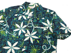 Star of Hollywood Elvis Presley Blue Hawaii Shirt Men's Casual All-Over Print Short-Sleeve Camp Collar Shirt Toyo Enterprises SH39493 145 Green