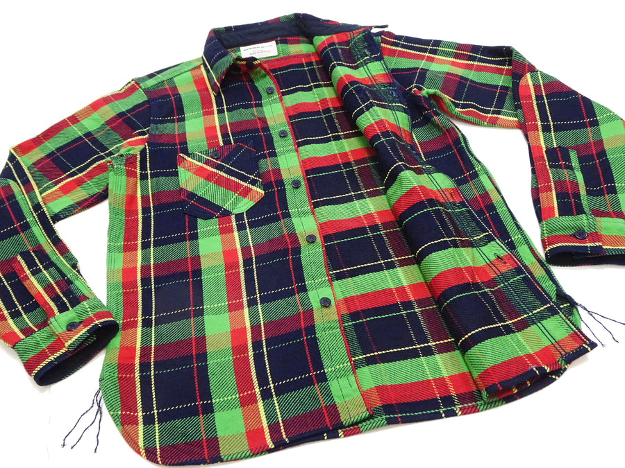 Japanese Green Low Twist Plaid Shirt