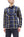 Samurai Jeans Indigo Plaid Flannel Shirt Men's Heavyweight Long Sleeve Button Up Work Shirt SIN23-01 Indigo/Blue Plaid