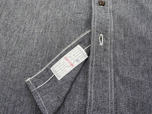 Samurai Jeans Cotton Melange Chambray Shirt Men's Slim Fit Lightweight Long Sleeve Button Up Work Shirt SJCBS23 Heather-Black