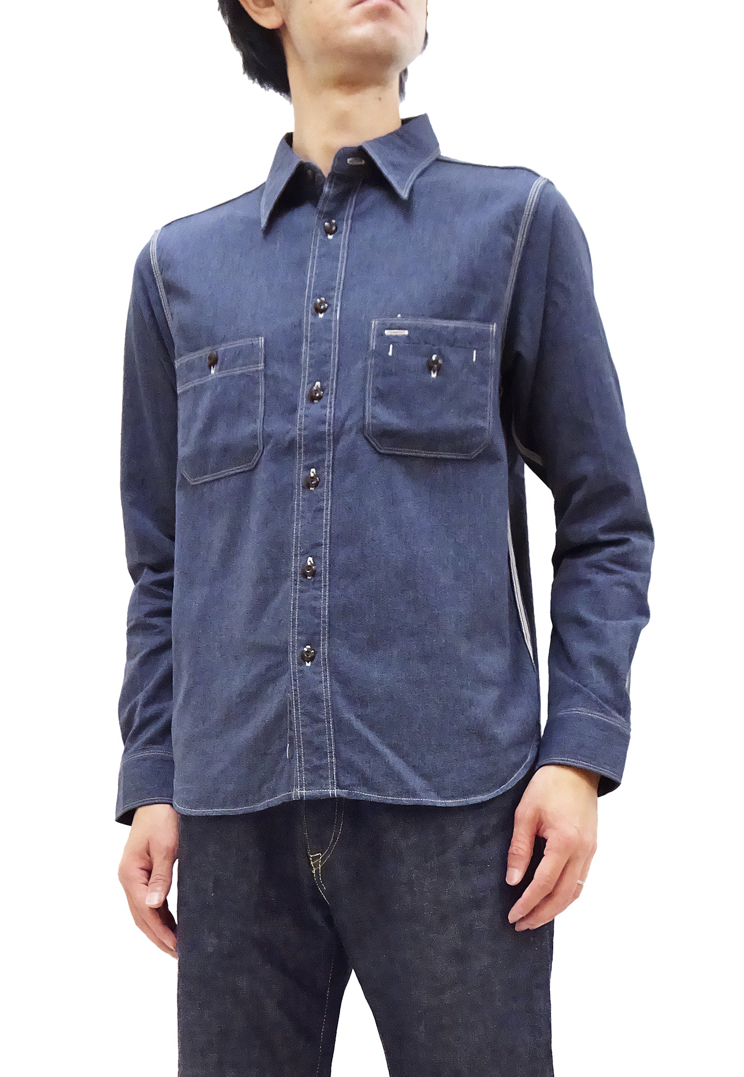 ★MUSINSA STANDARD★ Chambray work shirt blue MMESH151-BL MUSINSA公式 | MUSINSA STANDARD Chambray Work Shirt [Light Blue]