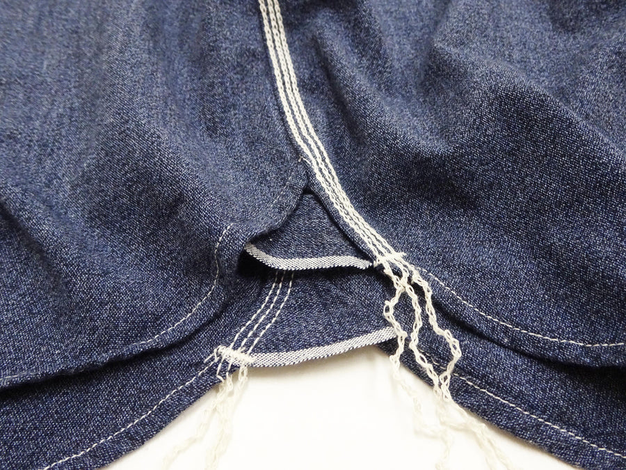 Samurai Jeans Cotton Melange Chambray Shirt Men's Slim Fit