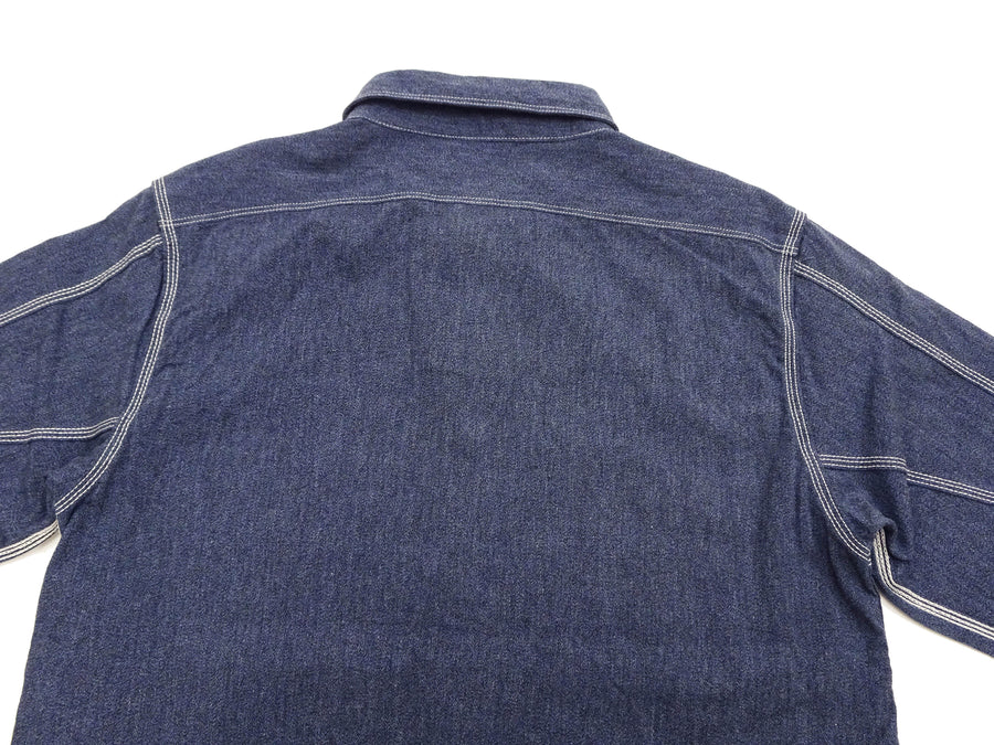 Samurai Jeans Cotton Melange Chambray Shirt Men's Slim Fit Lightweight Long Sleeve Button Up Work Shirt SJCBS23 Heather-Navy-Blue