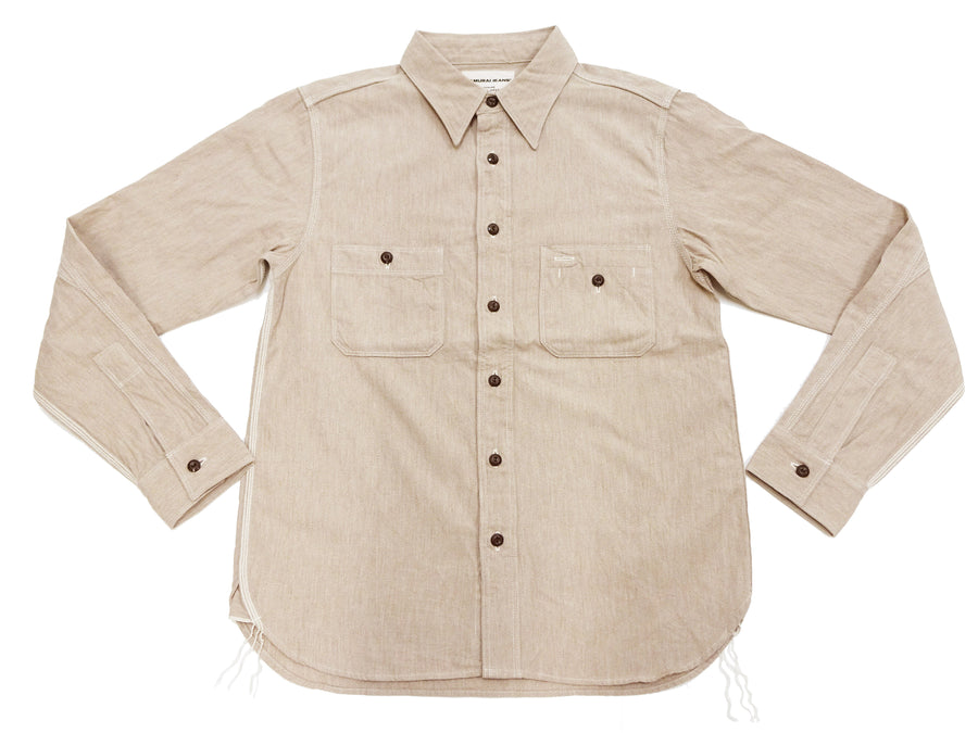 Shirt Slim Men\'s shop Samurai Chambray Jeans Lightweight RODEO-JAPAN – Pine-Avenue Melange Cotton Fit Clothes