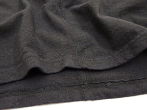 Samurai Jeans Plain Henly T-shirt Men's Super Heavy Short Sleeve Natural Japanese Cotton Slub Tee SJST-SC02 Kuromame Black Bean Color