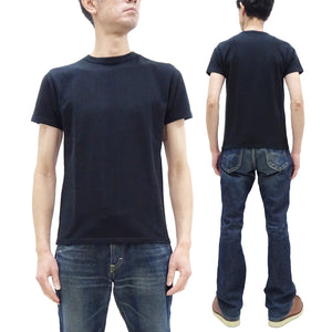Samurai Jeans T-shirt Men's Plain Short Sleeve French Terry Fabric Tee Inlay Loopwheele T-Shirt SJST24-RIM Black
