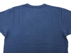 Samurai Jeans T-shirt Men's Plain Short Sleeve French Terry Fabric Tee Inlay Loopwheele T-Shirt SJST24-RIM Tetsukon Faded-Navy