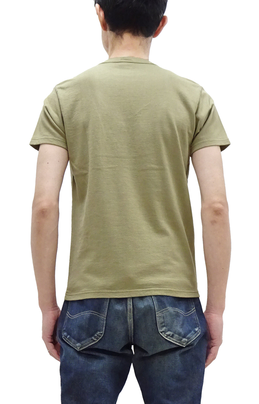Samurai Jeans T-shirt Men's Plain Short Sleeve French Terry Fabric Tee Inlay Loopwheele T-Shirt SJST24-RIM Aokuchiha Faded-Olive