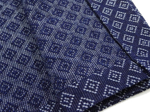 Samurai Jeans Indigo Sashiko Shirt Men's Diamond Stitch Sashiko Short Sleeve Button Up Camp Collar Shirt SOS23-S01