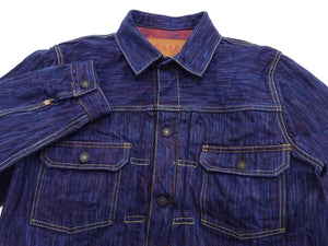 Studio D'artisan Denim Jacket Men's Type 2 Japanese Natural Indigo Dyed Awa Shoai Slub Denim Jean Jacket SP-088 One-Wash