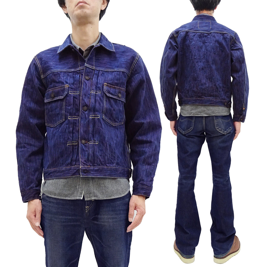 Studio D'artisan Denim Jacket Men's Type 2 Japanese Natural Indigo Dyed Awa Shoai Slub Denim Jean Jacket SP-088 One-Wash