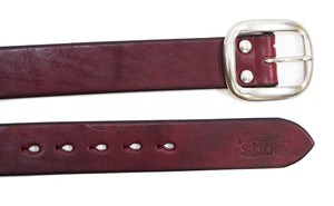 Studio D'artisan leather Belt Natural Plant Dyed Leather Belt Men's Ccasual 38mm Wide/4.2mm Thick Bend Leather with Oval Buckle SP-100A Brownish Earth-Colored Red