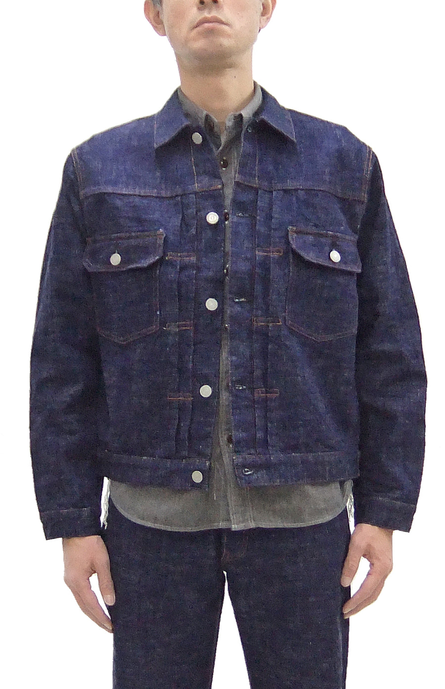 Studio D'artisan Denim Jacket SP-107 Men's 1953 Type 2 Style Indigo Slub Denim Jean Jacket SP-107 One-Wash