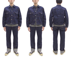 Studio D'artisan Denim Jacket SP-107 Men's 1953 Type 2 Style Indigo Slub Denim Jean Jacket SP-107 One-Wash