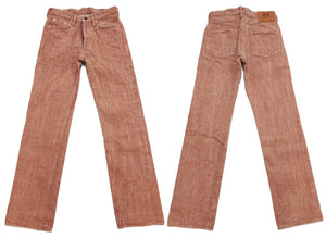 Studio D'artisan Jeans Men's 16oz. Natural Persimmon Tannin-Dyed Slub Denim Jeans Regular Straight Fit Jean Pants SDA SP-110 Reddish-brown One-Wash