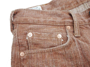 Studio D'artisan Jeans Men's 16oz. Natural Persimmon Tannin-Dyed Slub Denim Jeans Regular Straight Fit Jean Pants SDA SP-110 Reddish-brown One-Wash