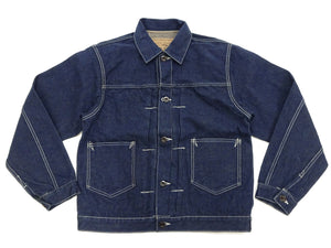 Studio D'artisan Denim Jacket SP-114 Men's 15oz. Organic Cotton Natural Indigo Selvedge Denim Jean Jacket SP-114 One-Wash