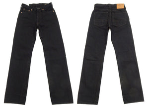 Studio D'artisan Mud-Dyed Black Denim Jeans Men's Regular Straight Fit Button-Fly 18oz. Amami Dorozome Selvedge Denim Pants SP-120 One-Wash