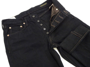 Studio D'artisan Mud-Dyed Black Denim Jeans Men's Regular Straight Fit Button-Fly 18oz. Amami Dorozome Selvedge Denim Pants SP-120 One-Wash