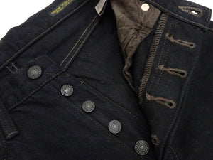 Studio D'artisan Mud-Dyed Black Denim Jeans Men's Regular Straight Fit Button-Fly 18oz. Amami Dorozome Selvedge Denim Pants SP-120 One-Wash
