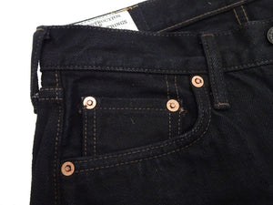 Studio D'artisan Mud-Dyed Black Denim Jeans Men's Regular Straight Fit Button-Fly 18oz. Amami Dorozome Selvedge Denim Pants SP-120 One-Wash