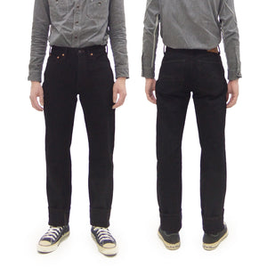 Studio D'artisan Mud-Dyed Black Denim Jeans Men's Regular Straight Fit Button-Fly 18oz. Amami Dorozome Selvedge Denim Pants SP-120 One-Wash