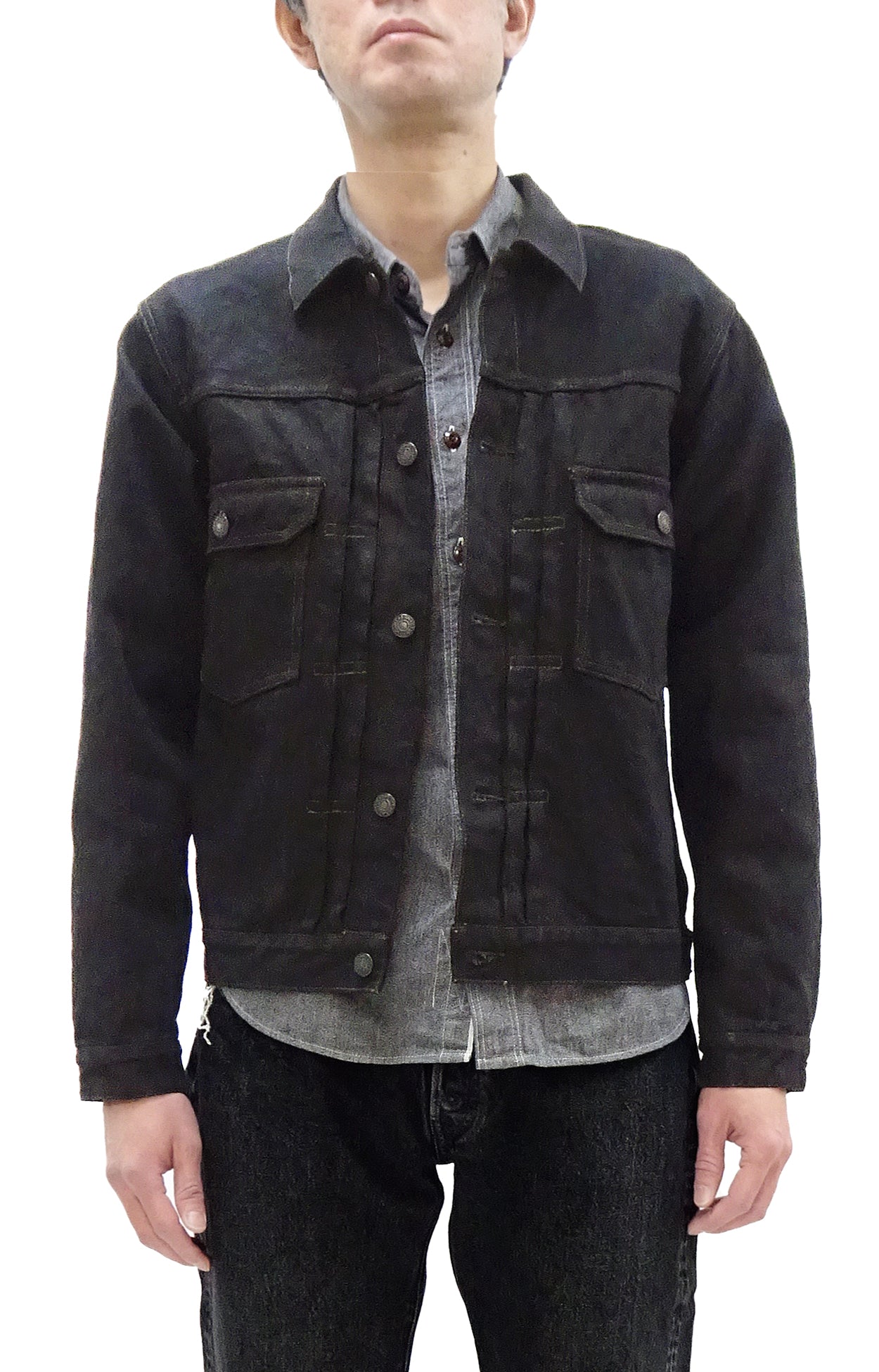 S BLACK【DeeTA DENIM JACKET DTA-901 ディーティーエー デニムジャケット Gジャン ヴィンテージ加工 ダメージ加工  ブラックデニム 黒】｜ジャンパー、ブルゾン