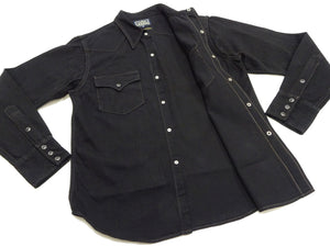 Studio D'artisan Black Western Shirt Men's Casual Amami Mud-Dyed Long Sleeve Snap-Up Shirt SDA SP-124