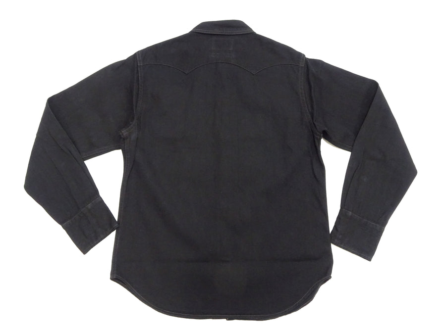 Studio D'artisan Black Western Shirt Men's Casual Amami Mud-Dyed Long Sleeve Snap-Up Shirt SDA SP-124