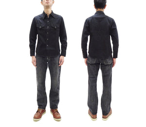 Studio D'artisan Black Western Shirt Men's Casual Amami Mud-Dyed Long Sleeve Snap-Up Shirt SDA SP-124