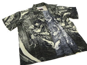 Sun Surf Hawaiian Shirt Men's Japanese Art Katsushika Hokusai Short Sleeve Aloha Shirt SS39133 119 Black