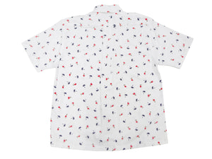 Sun Surf Casual Button Down Shirt Men's Short Sleeve Hula Dancer Palm Tree All-over Print Oxford Button Up Shirt SS39282 105 Off-White